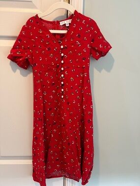 Ivy City Co Red Floral Midi Dress